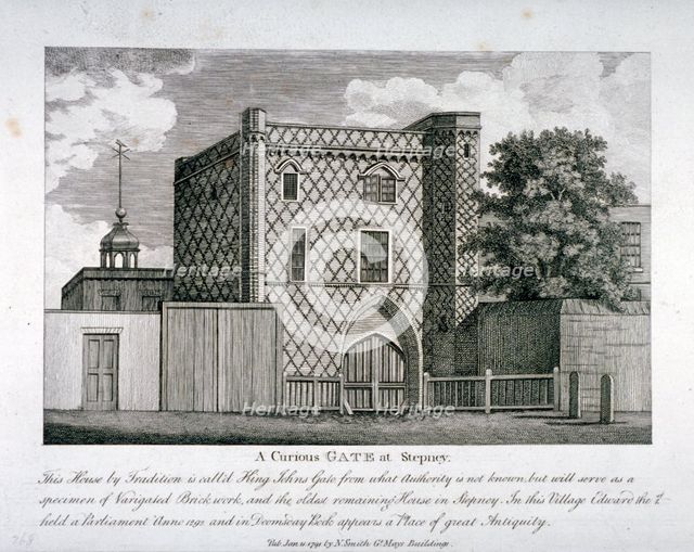 View of a gateway in Stepney, London, 1791.          Artist: Anon