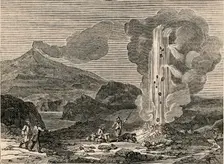 View of a Geyser, or Hot Fountain 7 December 1833. Creator: Unknown