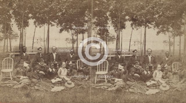 View of a group of tourists, some African American, c1850-c1930. Creator: Alexander Carson McIntyre.