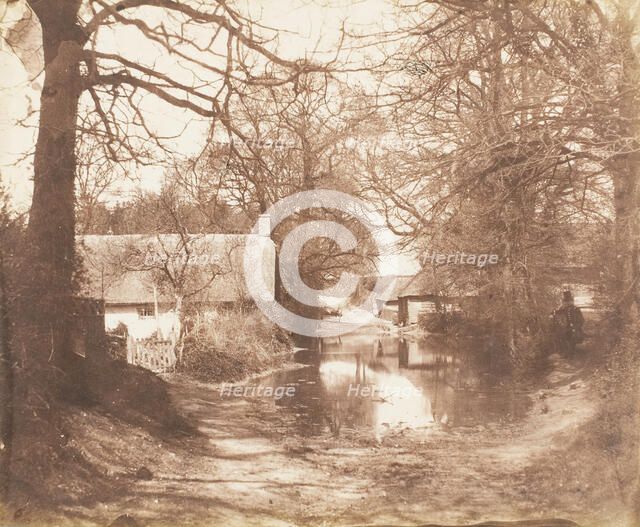 [View of a House in the Woods, with a Waterlogged Road], 1853-56. Creator: John Dillwyn Llewelyn.