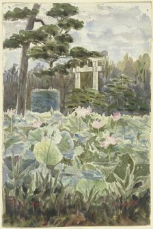 View of a Japanese garden, 1900. Creator: Fritz Hauck