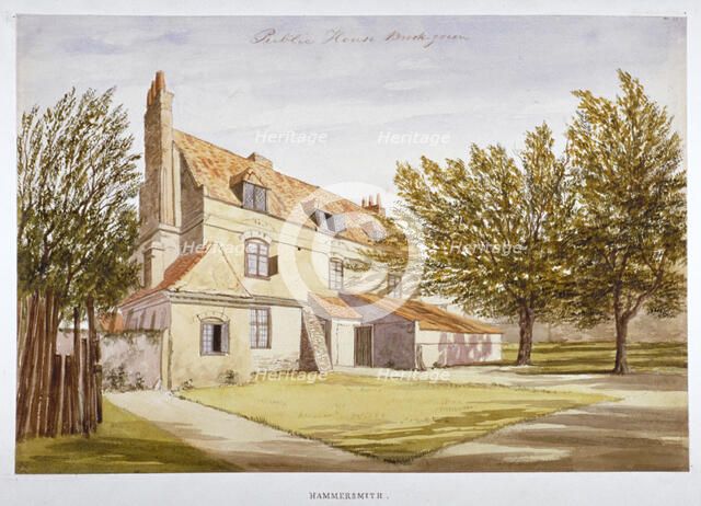 View of a public house, Brook Green, Hammersmith, London, c1820. Artist: Unknown