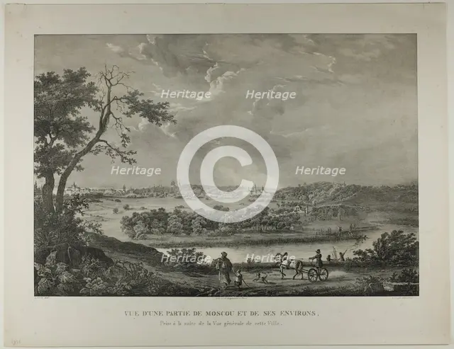 View of a Part of Moscow and its Surrounding Areas, 1833. Creator: Louis Julien Jacottet.