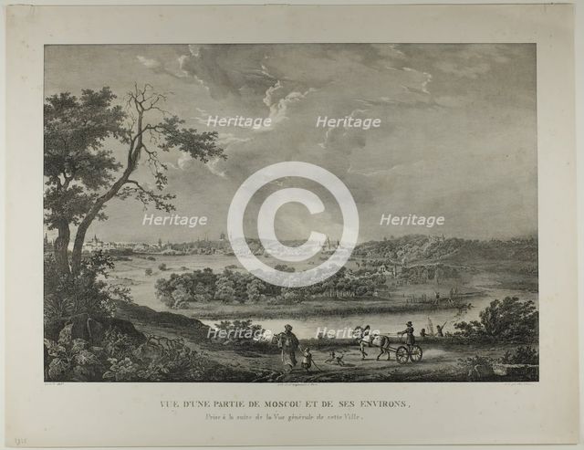 View of a Part of Moscow and its Surrounding Areas, 1833. Creator: Louis Julien Jacottet.