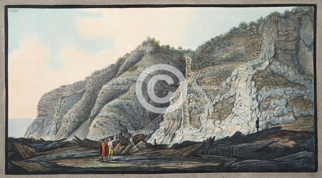 View of a part of the inside of the cone of the mountain of Somma, 1776.