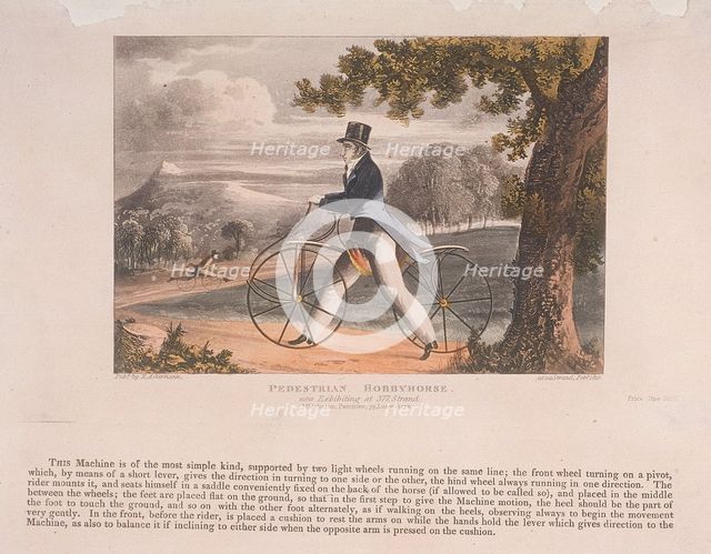 View of a 'Pedestrian Hobbyhorse', 1819. Artist: Anon