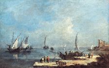 View of a port, on the lagoon. Creator: Francesco Guardi