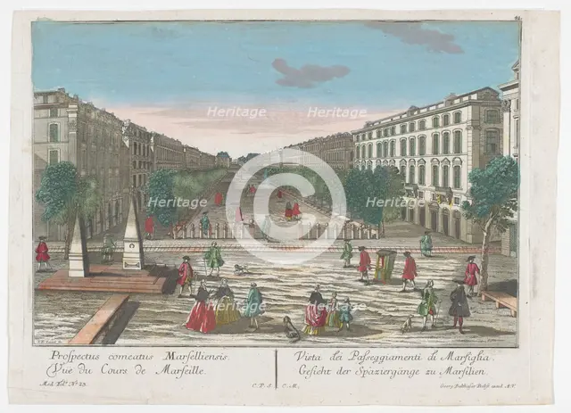 View of a promenade in Marseille, 1742-1801. Creator: Anon.