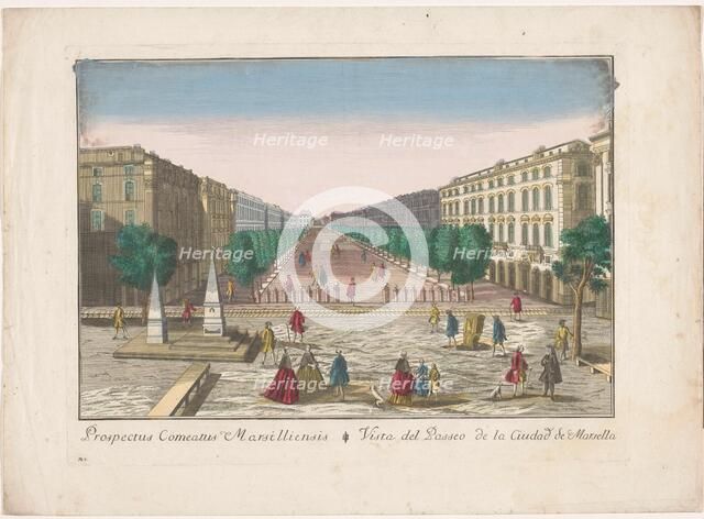 View of a promenade in Marseille, 1700-1799. Creator: Unknown.