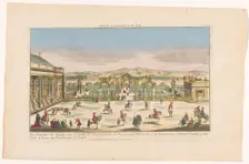 View of a riding school in a suburb of Vienna, 1700-1799. Creator: Anon