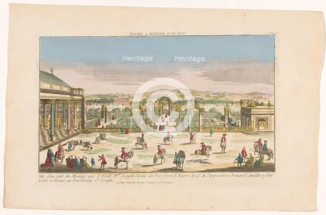 View of a riding school in a suburb of Vienna, 1700-1799.  Creator: Anon.