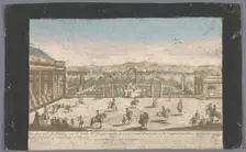 View of a riding school in a suburb of Vienna, 1700-1799. Creator: Anon