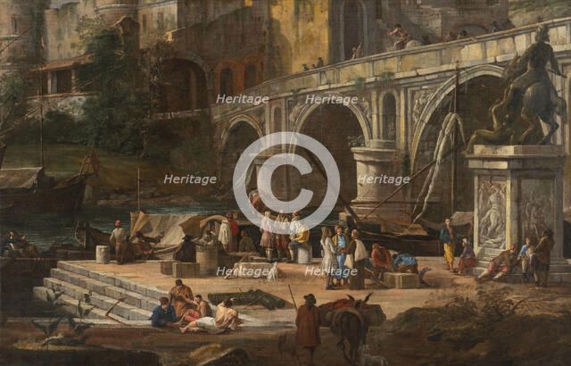 View of a river port, Between 1690 and 1699. Creator: Carlevaris, Luca (1663-1730).