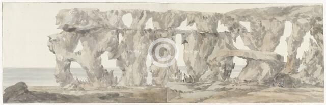 View of a rock on the way to visit Gozo Island, 1778. Creator: Louis Ducros.