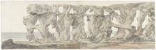 View of a rock on the way to visit Gozo Island, 1778. Creator: Louis Ducros