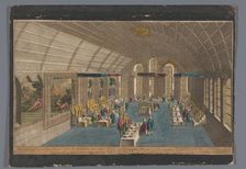 View of a room in the Romer in Frankfurt am Main with a meal for the emperor..., Creator: Anon