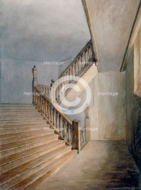 View of a staircase in Winchester House, Winchester Place, London, c1830.                            Artist: Anon