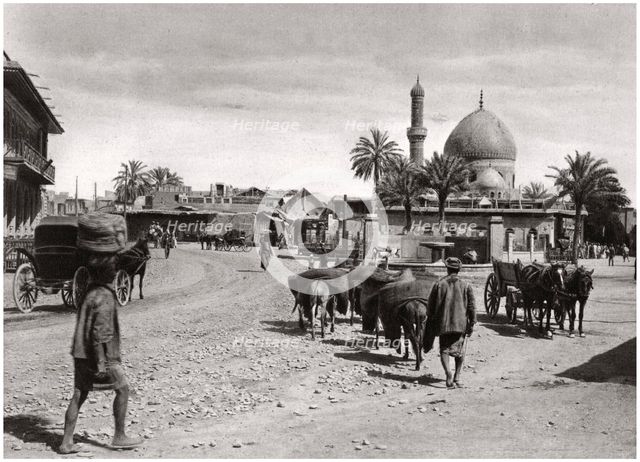 View of a street from the North Gate, Baghdad, Iraq, 1925.Artist: A Kerim