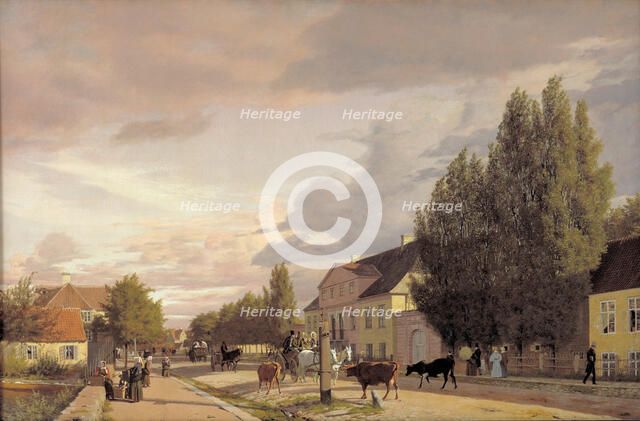 View of a Street in Østerbro outside Copenhagen. Morning Light, 1836. Artist: Købke, Christen Schiellerup (1810-1848)
