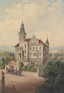 View of a Swiss Villa, 1896. Creator: Rudolf von Alt