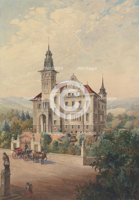 View of a Swiss Villa, 1896. Creator: Rudolf von Alt.