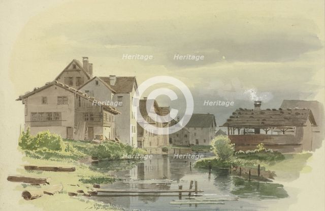 View of a Swiss village, c1849. Creator: Carl Theodor Reiffenstein.
