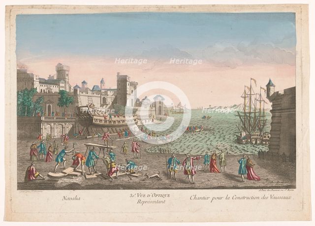 View of a shipyard, 1745-1775. Creator: A Fantonne.