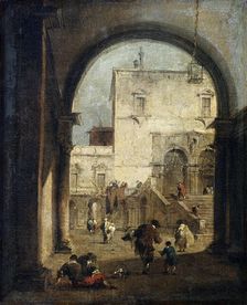 View of a Square and a Palace between 1775 and 1780. Artist: Francesco Guardi