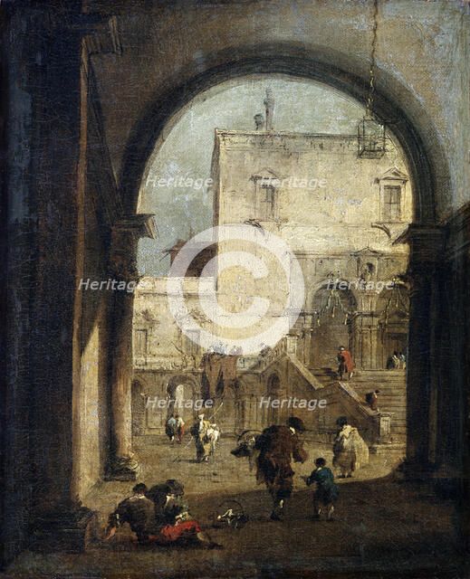 'View of a Square and a Palace', between 1775 and 1780.  Artist: Francesco Guardi