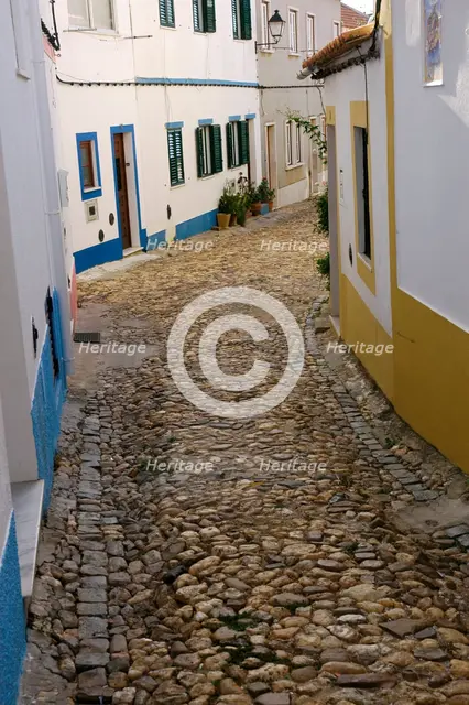 View of a typical paved street, Odemira, Alentejo, Portugal, 2008. Creator: Unknown.