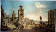 View of a Town 18th century. Artist: Francesco Battaglioli