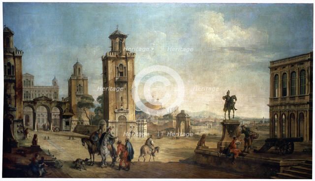 'View of a Town', 18th century.  Artist: Francesco Battaglioli