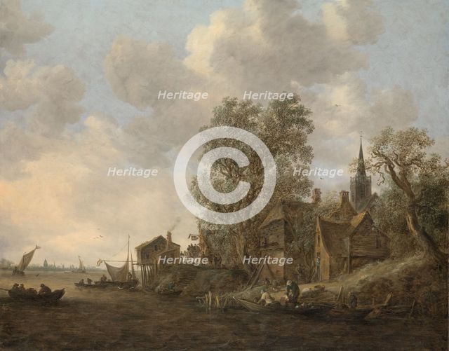 View of a Town on a River, 1645. Creator: Jan van Goyen.