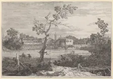 View of a Town on a River Bank, c. 1735/1746. Creator: Canaletto