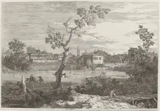 View of a Town on a River Bank, c. 1735/1746. Creator: Canaletto