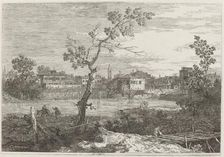 View of a Town on a River Bank, c. 1735/1746. Creator: Canaletto