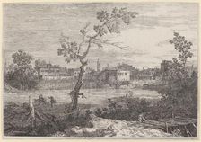 View of a Town on a River Bank, c. 1735/1746. Creator: Canaletto