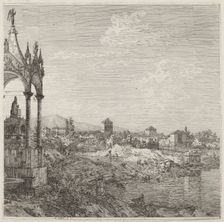 View of a Town with a Bishop's Tomb, c. 1735/1746. Creator: Canaletto