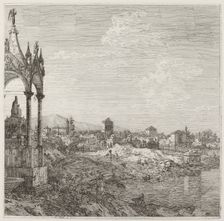 View of a Town with a Bishop's Tomb, c. 1735/1746. Creator: Canaletto