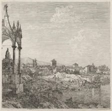 View of a Town with a Bishop's Tomb, c. 1735/1746. Creator: Canaletto