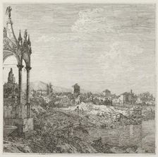 View of a Town with a Bishop's Tomb, c. 1735/1746. Creator: Canaletto