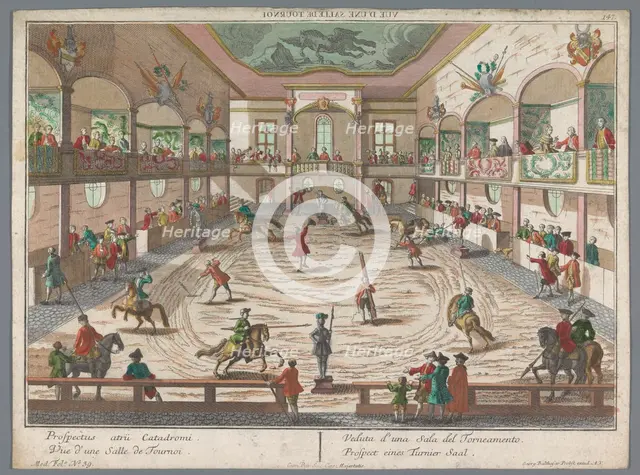 View of a tournament school, 1742-1801. Creator: Anon.