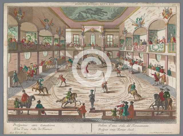 View of a tournament school, 1742-1801. Creator: Anon.