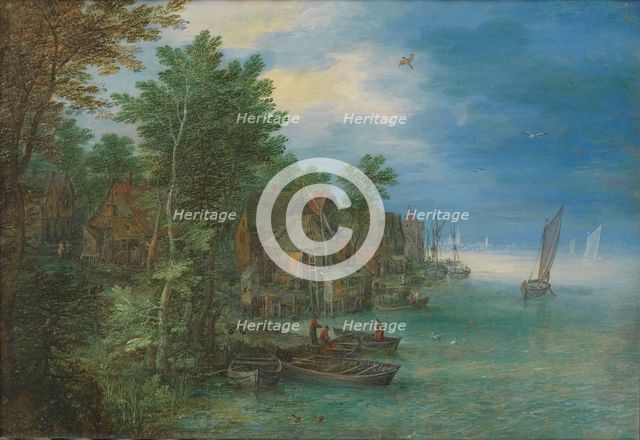 View of a Village along a River, 1604. Creator: Jan Brueghel the Elder.