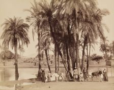 View of a Village along the Nile, 19th century. Creator: Anon