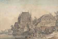 View of a Village alongside a River, 1766. Creator: Samuel Hieronymus Grimm
