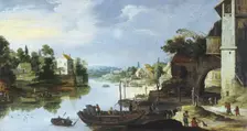 View of a Village beside a River, unknown date. Creator: Master of the Monogram IDM