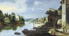View of a Village beside a River, unknown date. Creator: Master of the Monogram IDM