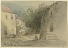 View of a village road, 1872. Creator: Heinrich Adolf Valentin Hoffmann