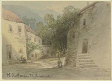 View of a village road, 1872. Creator: Heinrich Adolf Valentin Hoffmann